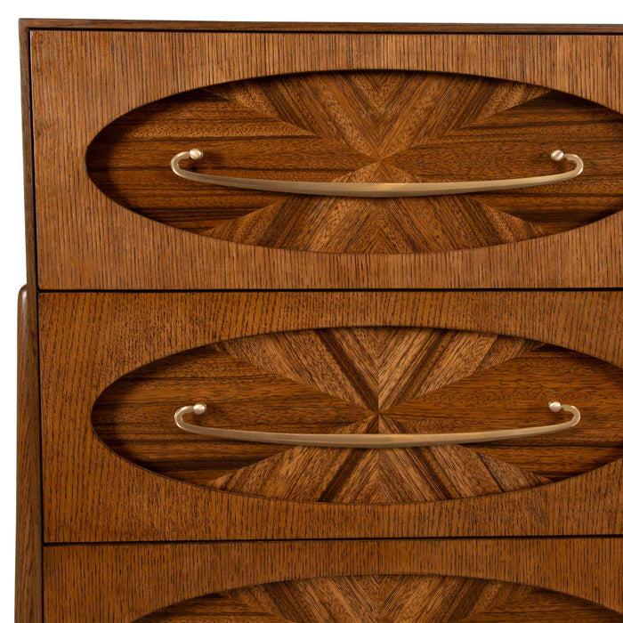 Tiger Eye - 6 Drawer 1 Door Chest - Woodtone