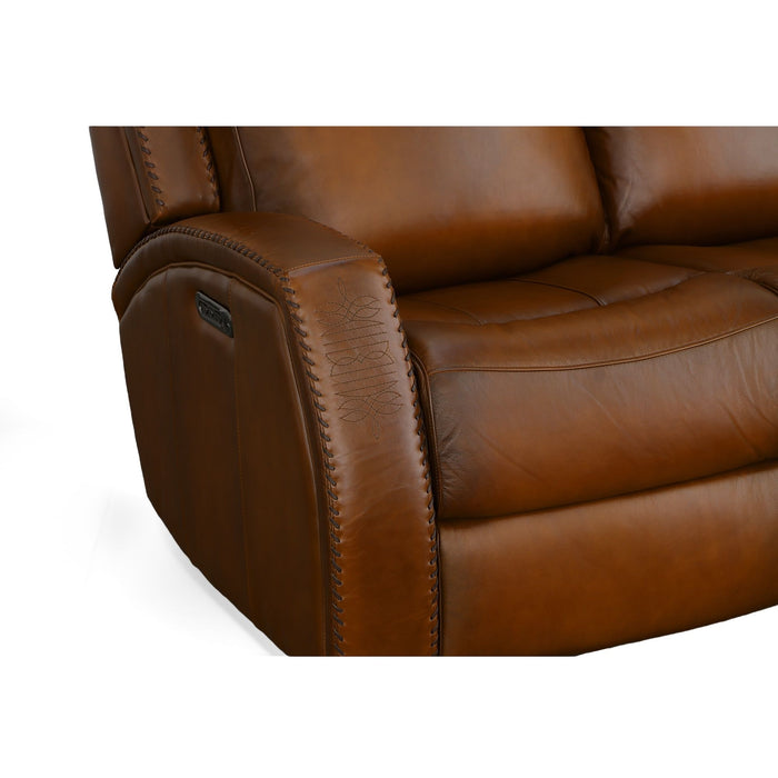 Mustang - Power Sofa With Power Headrest - Rust