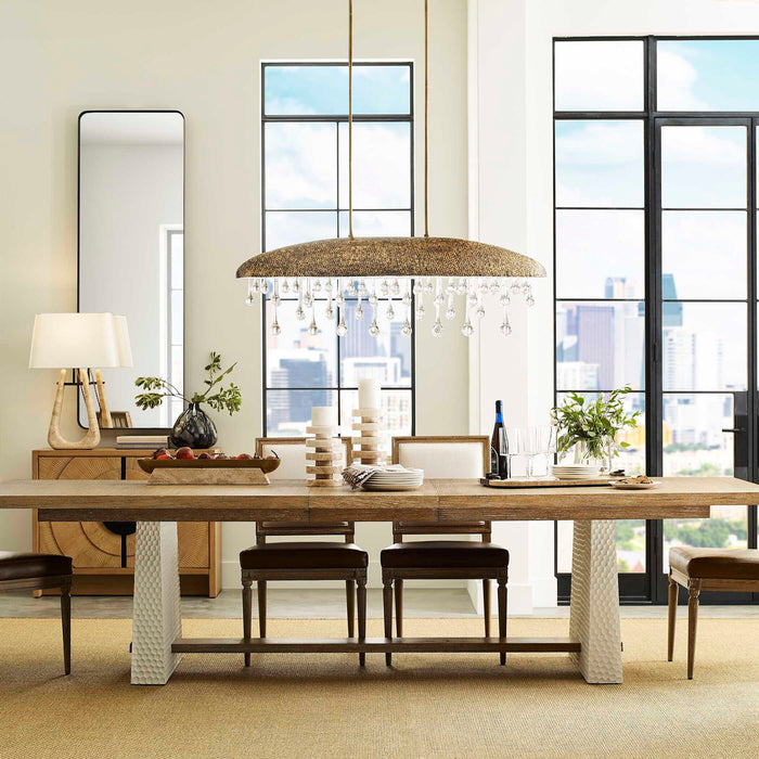 Hewn - Trestle Extension Dining Table - White / Woodtone