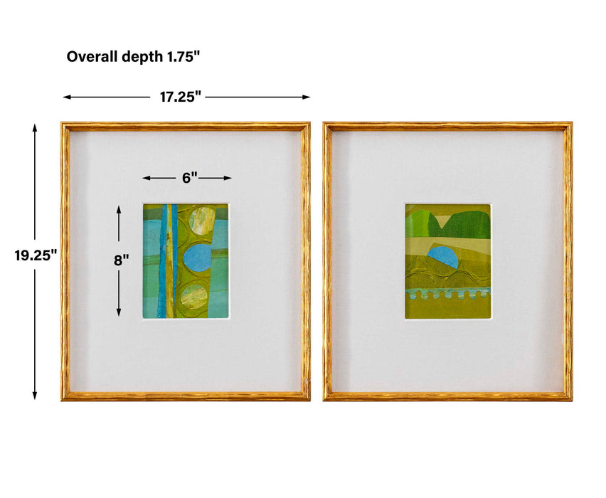 Petite Bijoux - Framed Canvases (Set of 2) - Lime