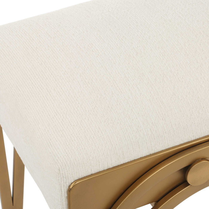Accent Bench - Light Cream / Brushed Brass