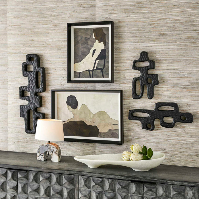 Chiseled Silhouette - Wall Sculptures (Set of 2) - Woodtone
