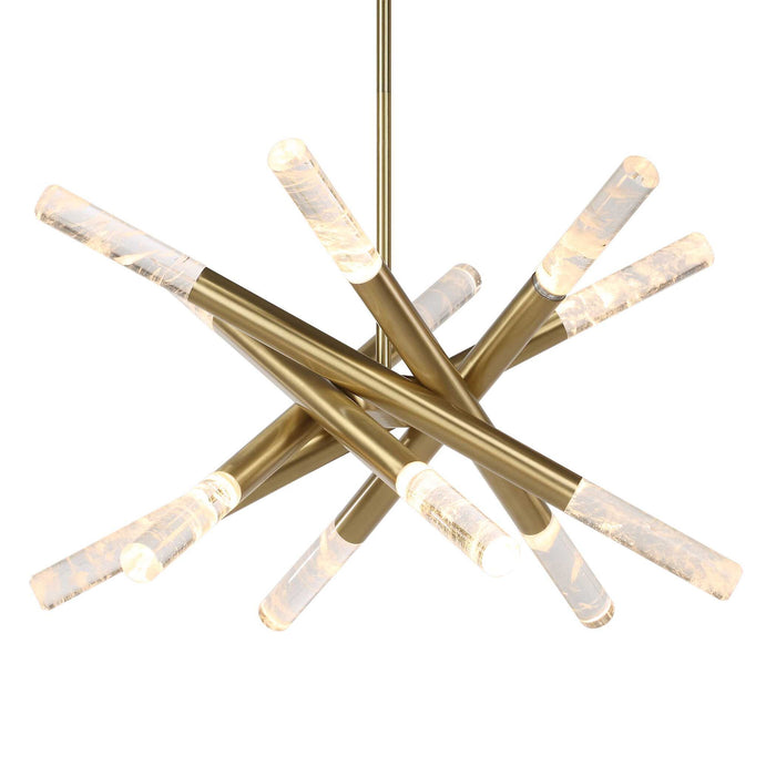 Scepter - 12 Light LED Pendant - Brass