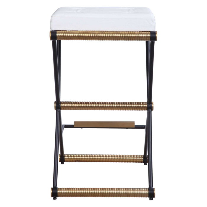 X Marks The Spot - Counter Stool - Black / Gold / White