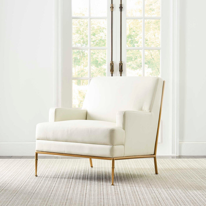 Fretwork - Accent Chair - White / Gold