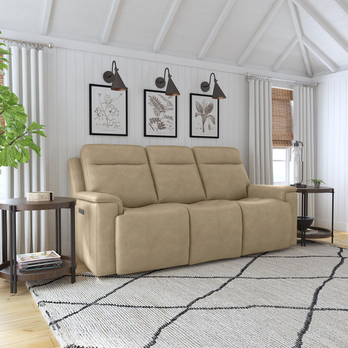 Odell - Power Reclining Sofa With Power Headrests & Lumbar - Stone