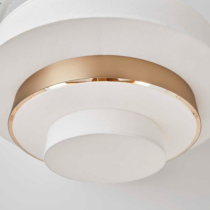 Radio City - 6 Light Pendant - Brass / White