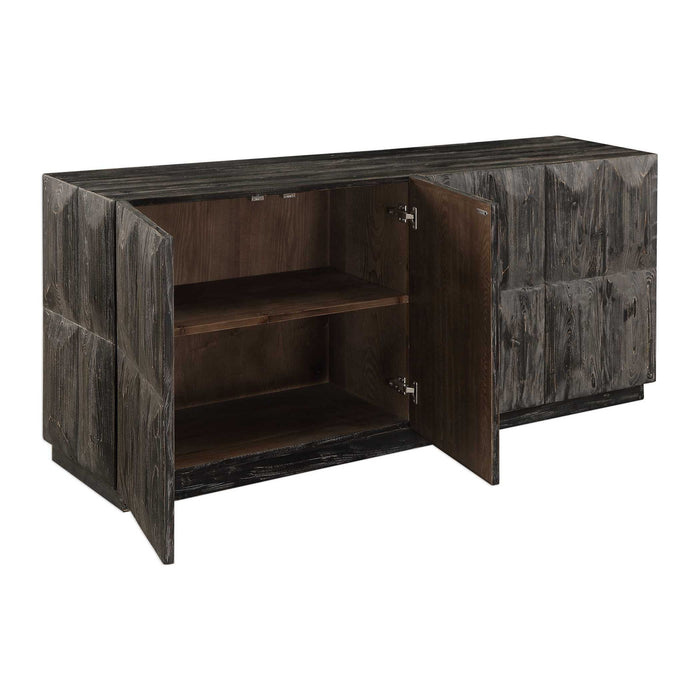 Barlas - Media Console - Black / Woodtone