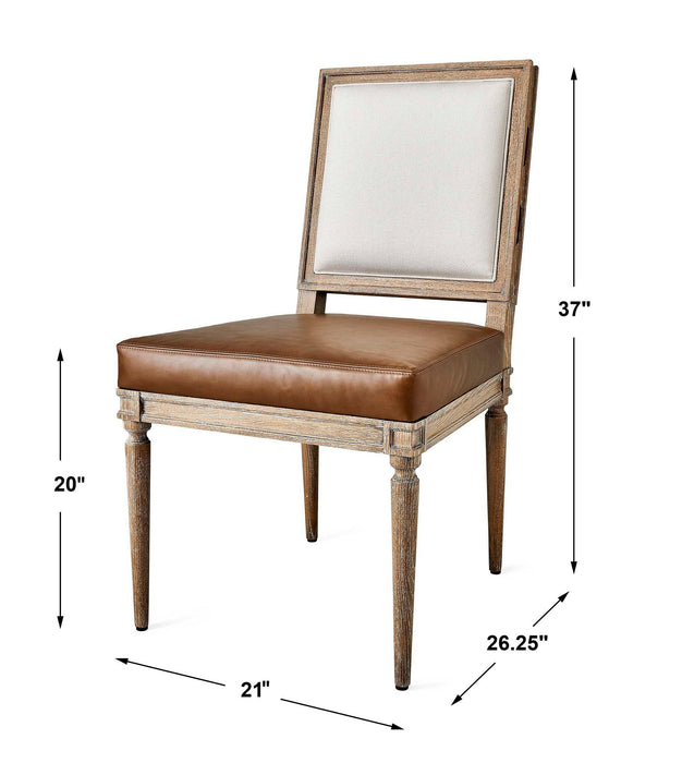 French - Connection Dining Chair (Set of 2) - Brown / White / Woodtone