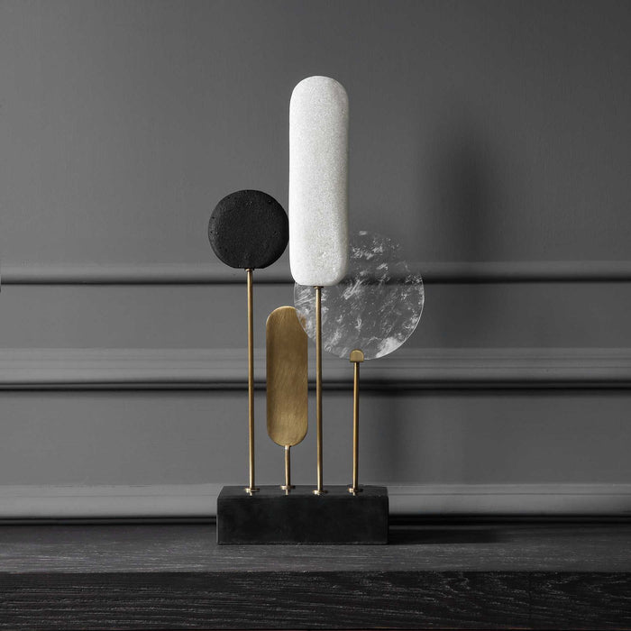 Signal - Sculpture - Black / Brass / White