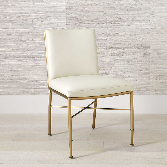 Fretwork - Dining Chair - White / Gold