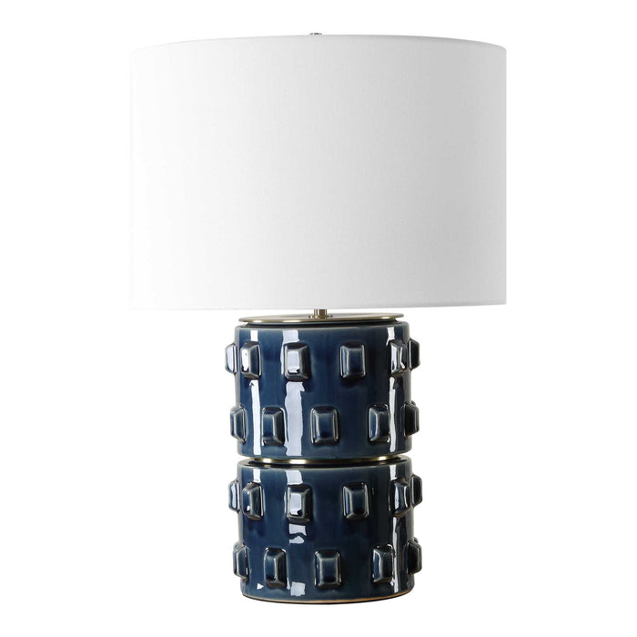 Table Lamp - Dark Blue & White