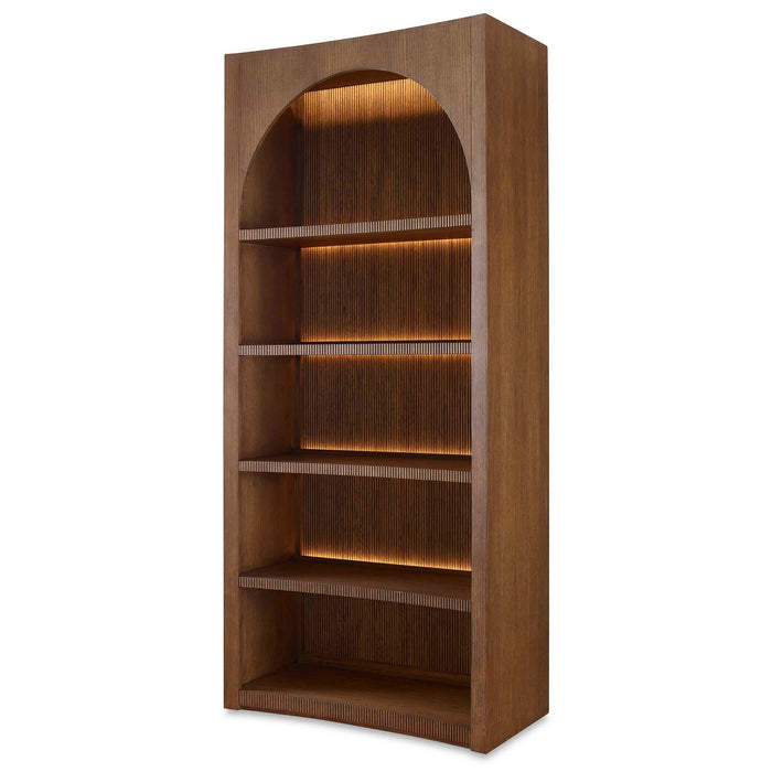 High Light - Lighted Bookcase - Woodtone