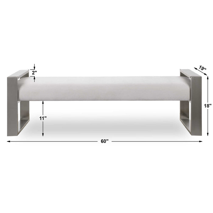 Blanca - Bench - Nickel / White