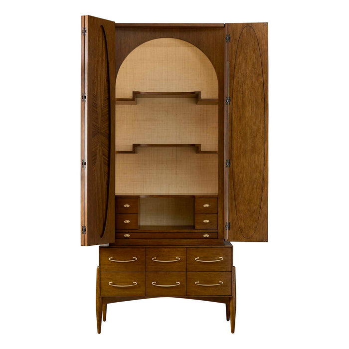 Tiger Eye - Tall Cabinet - Woodtone / Brass