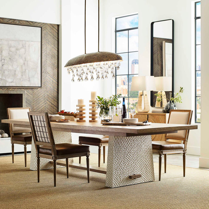 Hewn - Trestle Extension Dining Table - White / Woodtone