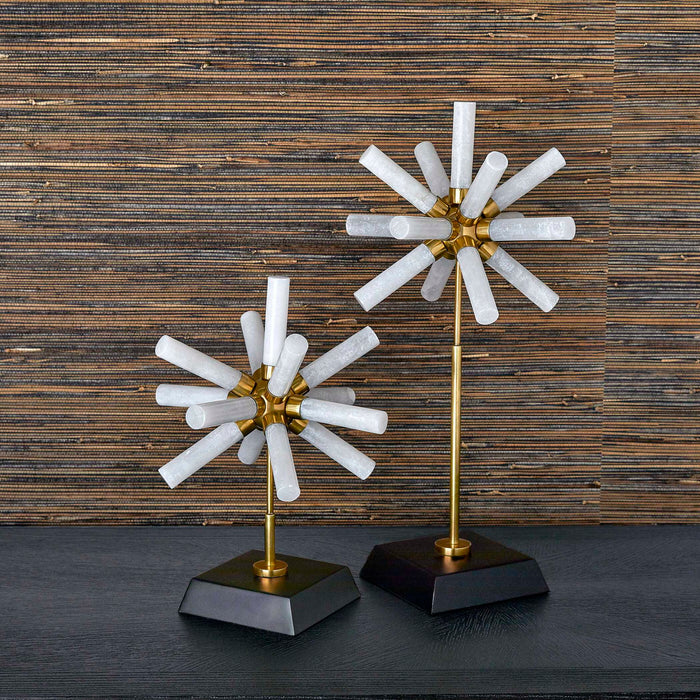 Snowflake - Sculptures (Set of 2) - Black / Brass / White