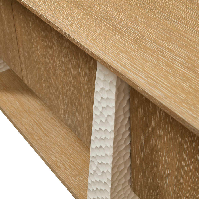 Hewn - 4 Door Cabinet - Woodtone / White