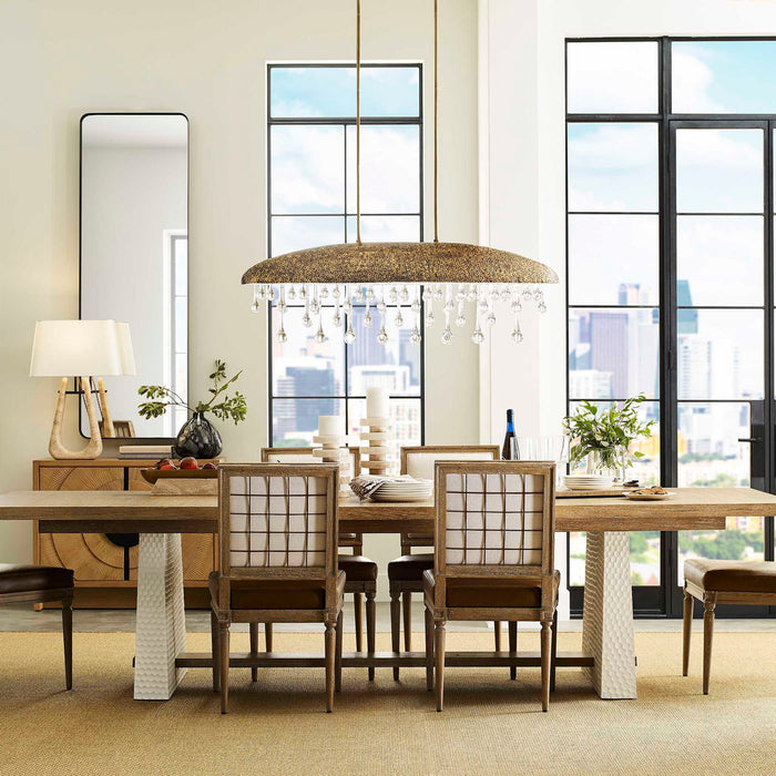 Hewn - Trestle Extension Dining Table - White / Woodtone