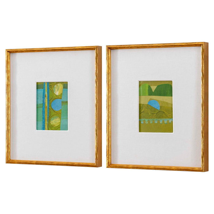 Petite Bijoux - Framed Canvases (Set of 2) - Lime