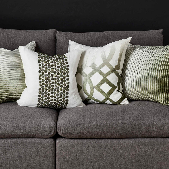 Fig Leaf - Pillow - Green / White