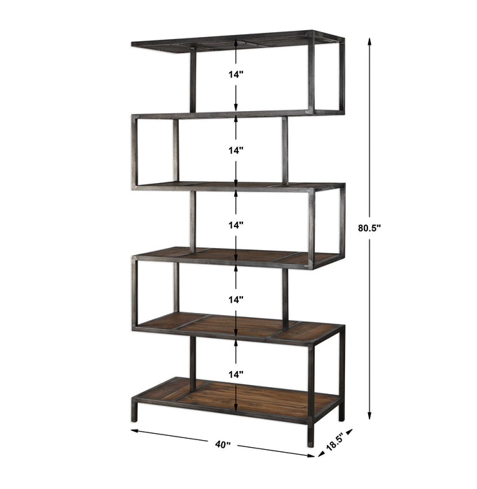 Kelmen - Etagere - Black / Woodtone