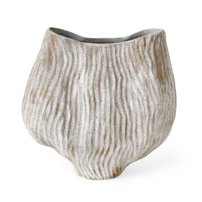 Water Lily - Vase - Brown / White