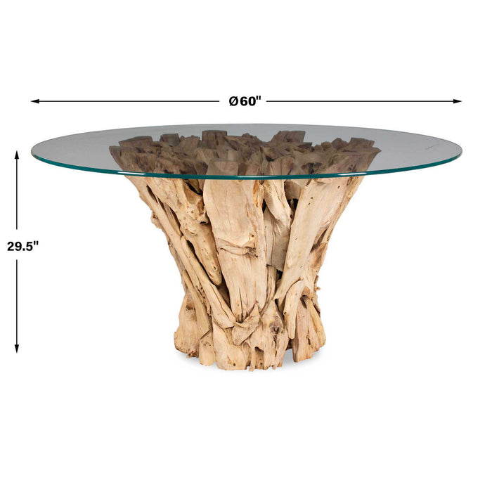 Teak Root - Round Dining Table - Bleached