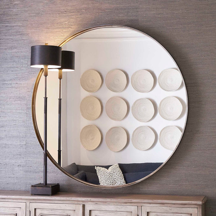Agoura - 48" Round Mirror - Silver