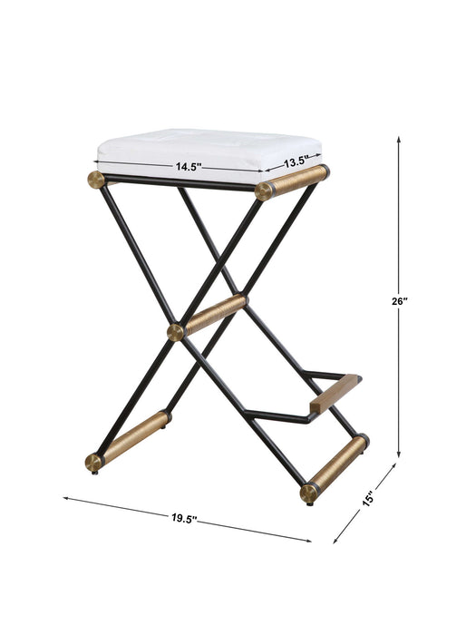 X Marks The Spot - Counter Stool - Black / Gold / White