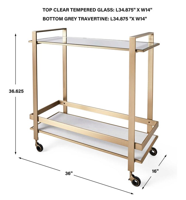 Roll Along - Bar Cart - Brass