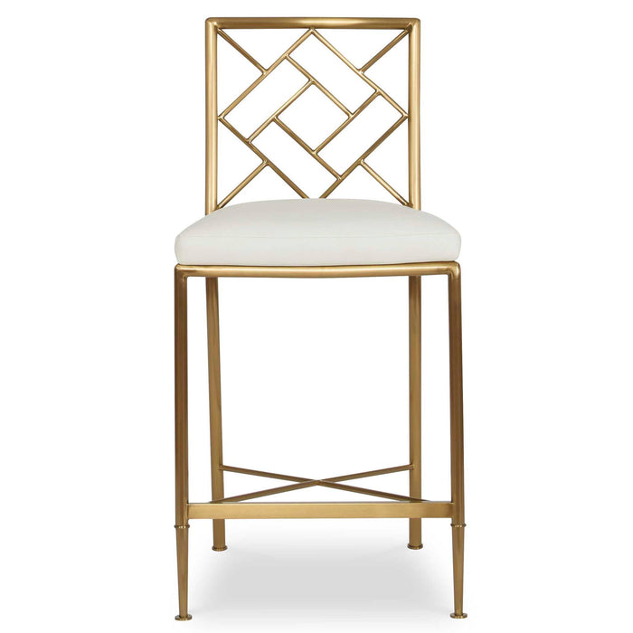 Fretwork - Counter Stool - Brass / White
