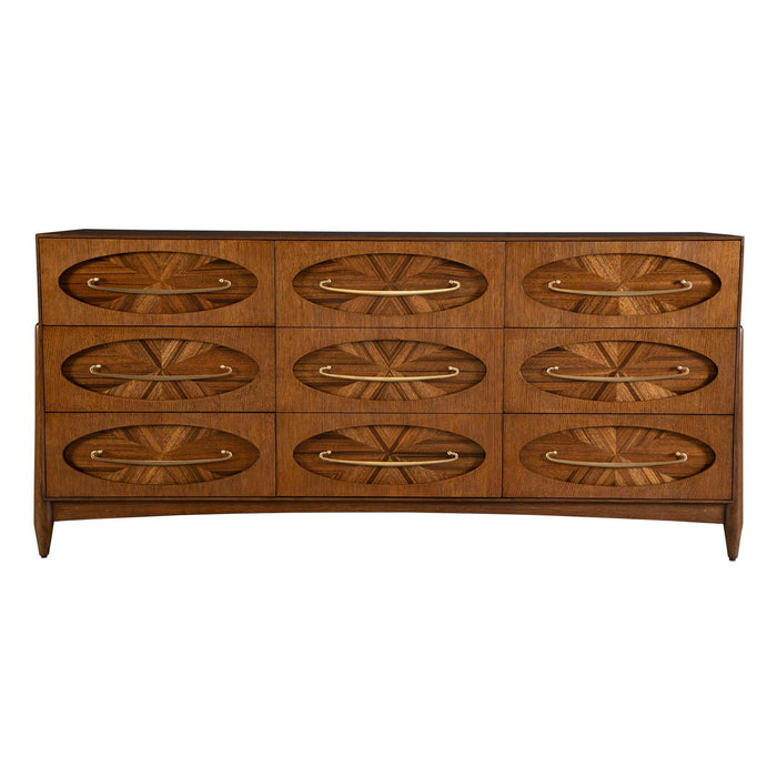Tiger Eye - 6 Drawer 1 Door Chest - Woodtone