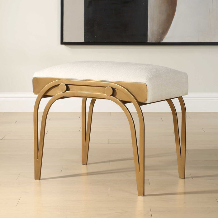 Accent Bench - Light Cream / Brushed Brass
