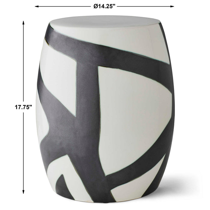 Figurative - Garden Stool - Black / White