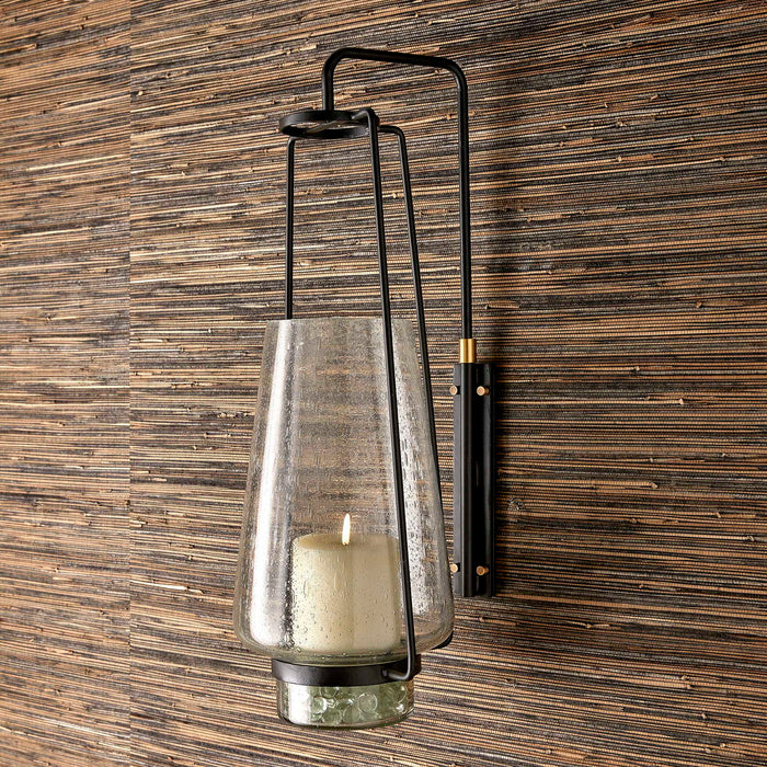 Tapered Hurricane Sconce - Black