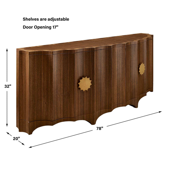 Grand Flute - 4 Door Cabinet - Woodtone