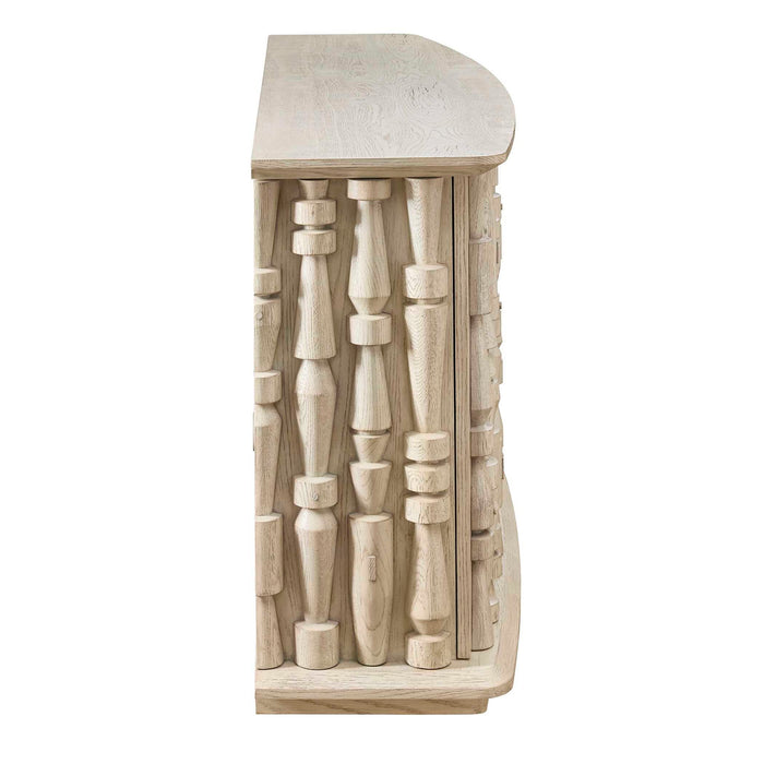 Spindle - 4 Door Cabinet - Woodtone