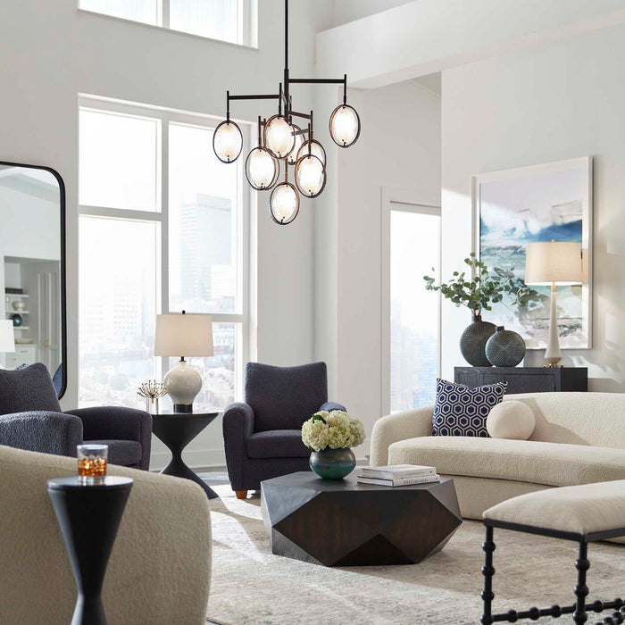 Maxin - 9 Light Chandelier - Dark Bronze