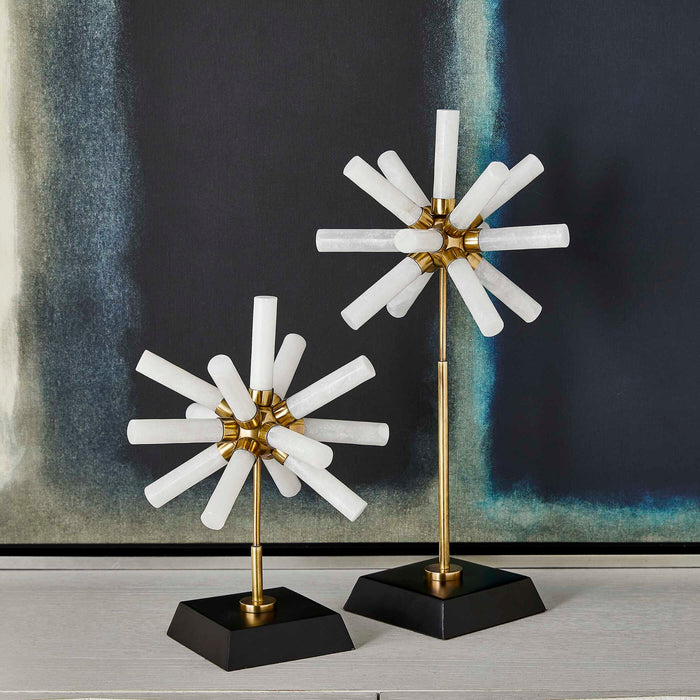 Snowflake - Sculptures (Set of 2) - Black / Brass / White