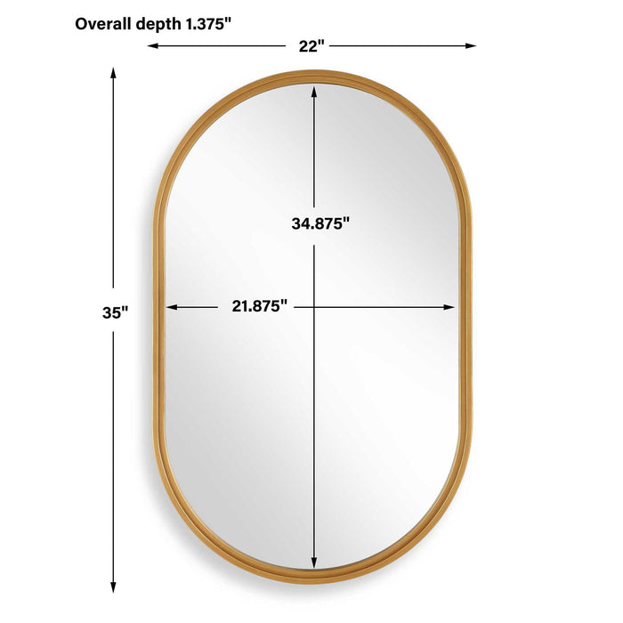Iron Frame Mirror - Brushed Gold