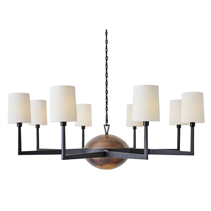 Open Arms - 8 Light Chandelier - Black / Gray