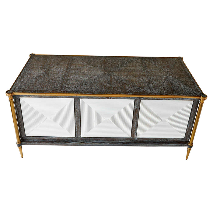 Let It Drop - Desk - Brown / Gold / White
