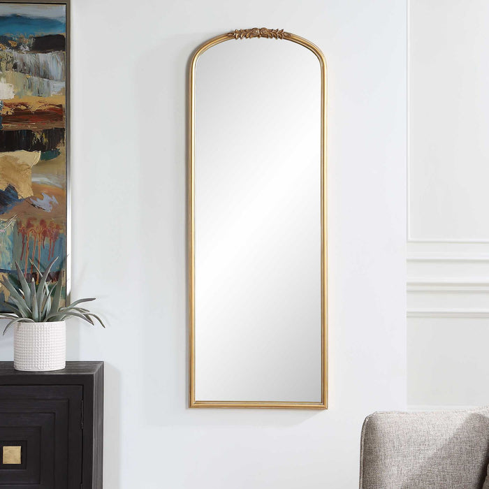 Arched Wall Mirror - Antique Gold