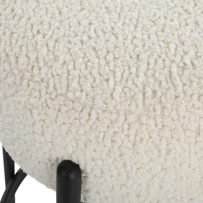 Arles - Plush Counter Stool - White