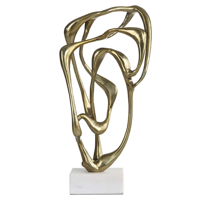 Tangle - Sculpture - Brass / Gold / White