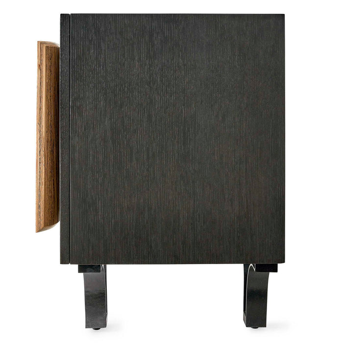 Curves Ahead - 4 Door Cabinet - Black / Woodtone