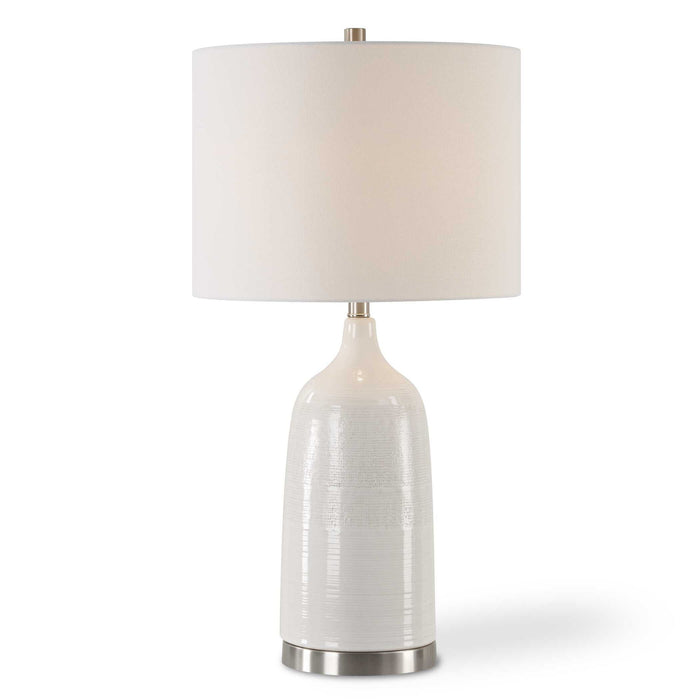 Ceramic & Fabric Table Lamp - White