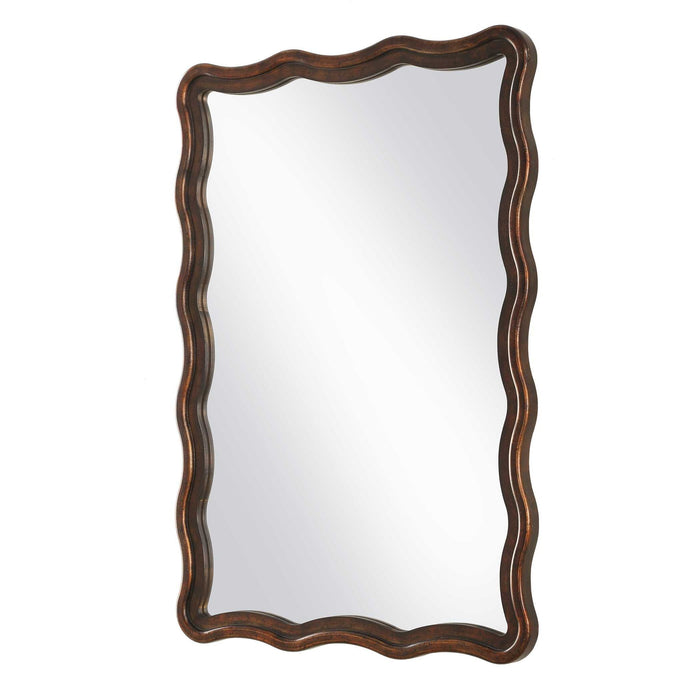 Mirror With Scalloped Edges - Antique Bronze