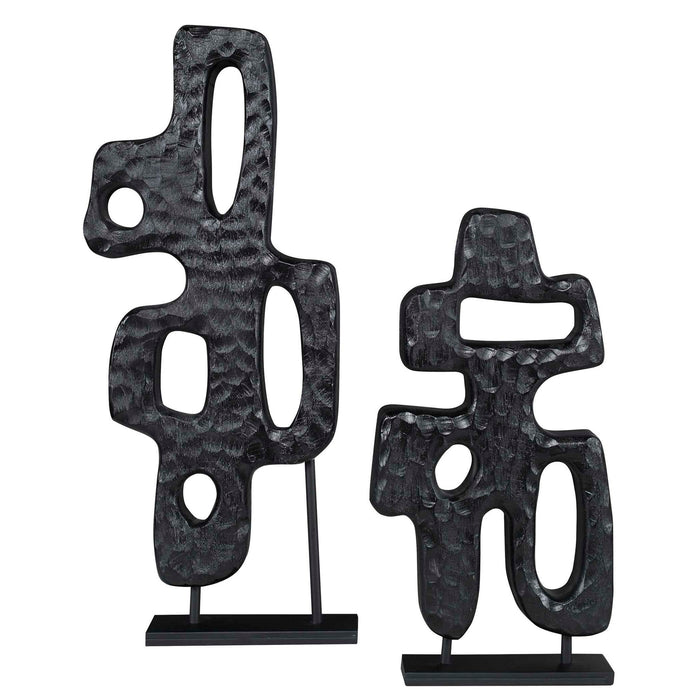 Chiseled Silhouette - Small Sculpture - Black